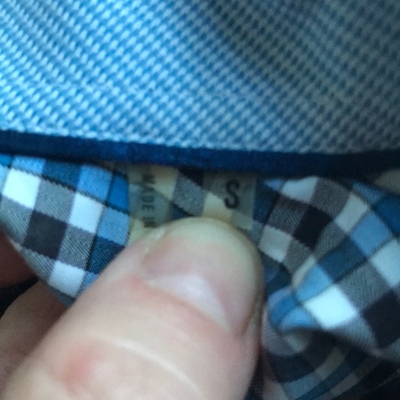 EUC Bugatchi Men’s black/blue/white checkered button down collared shirt - Picture 5 of 7
